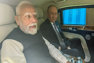 Prime Minister Narendra Modi and Russian President Vladimir Putin travel in the same car to the venue of their bilateral meeting in Tianjin, China, Monday, September 01, 2025.