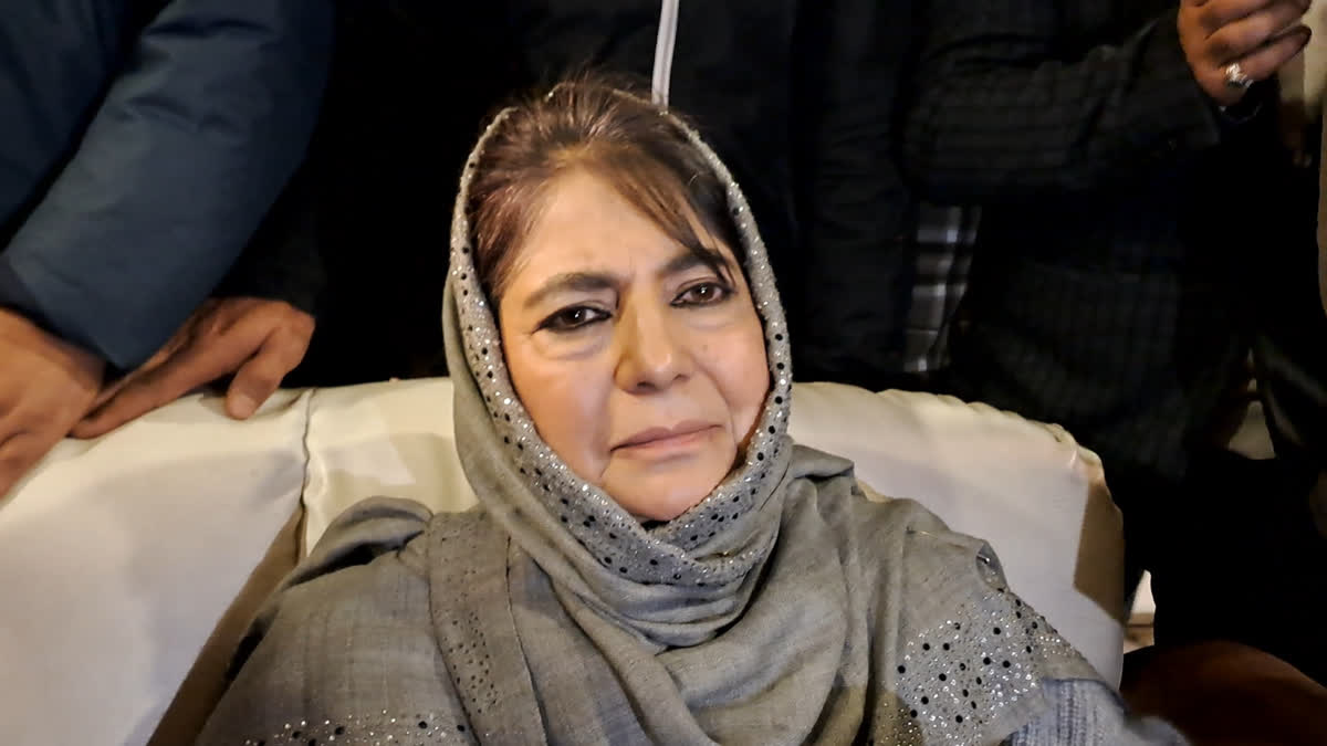 Mehbooba Mufti expresses concern over harassment of Kashmiris outside Jammu and Kashmir; questions over detention of leaders over reservations ETV Bharat