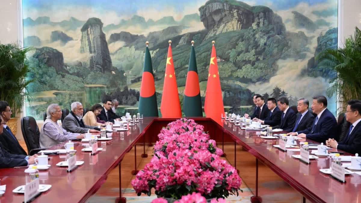 Bangladesh Chief Adviser Professor Muhammad Yunus joined the meeting with Xi Jinping, President of the People’s Republic of China in People's Great Hall, Beijing on Friday.