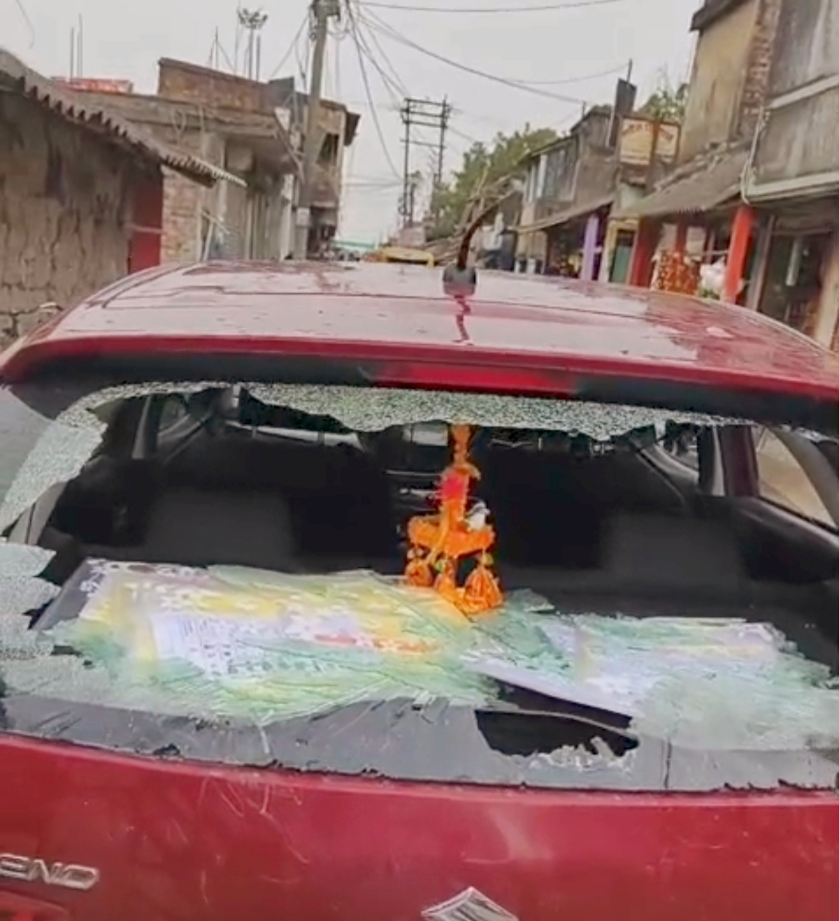 Attack On BJP Candidate car