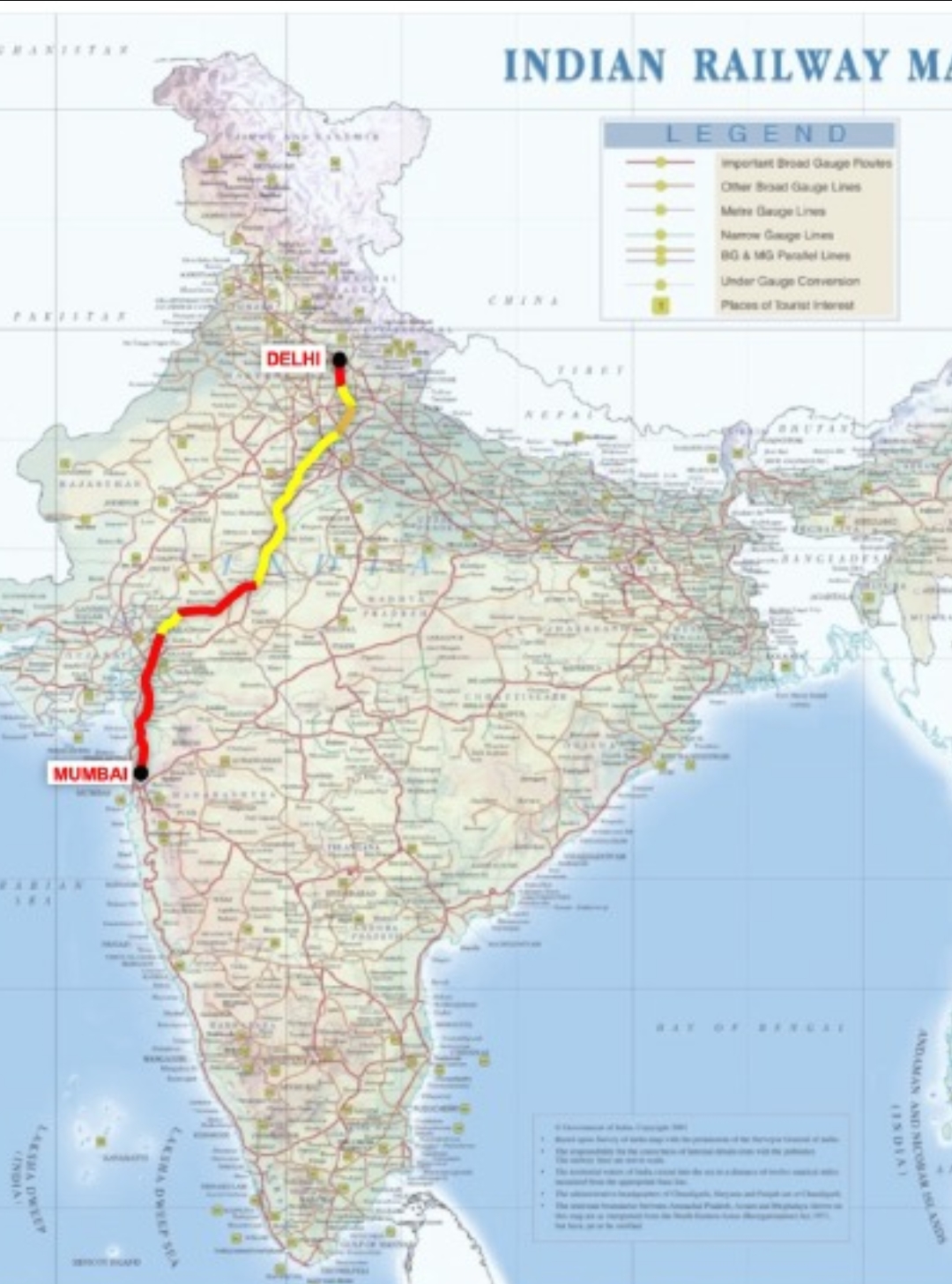 delhi mumbai railway route