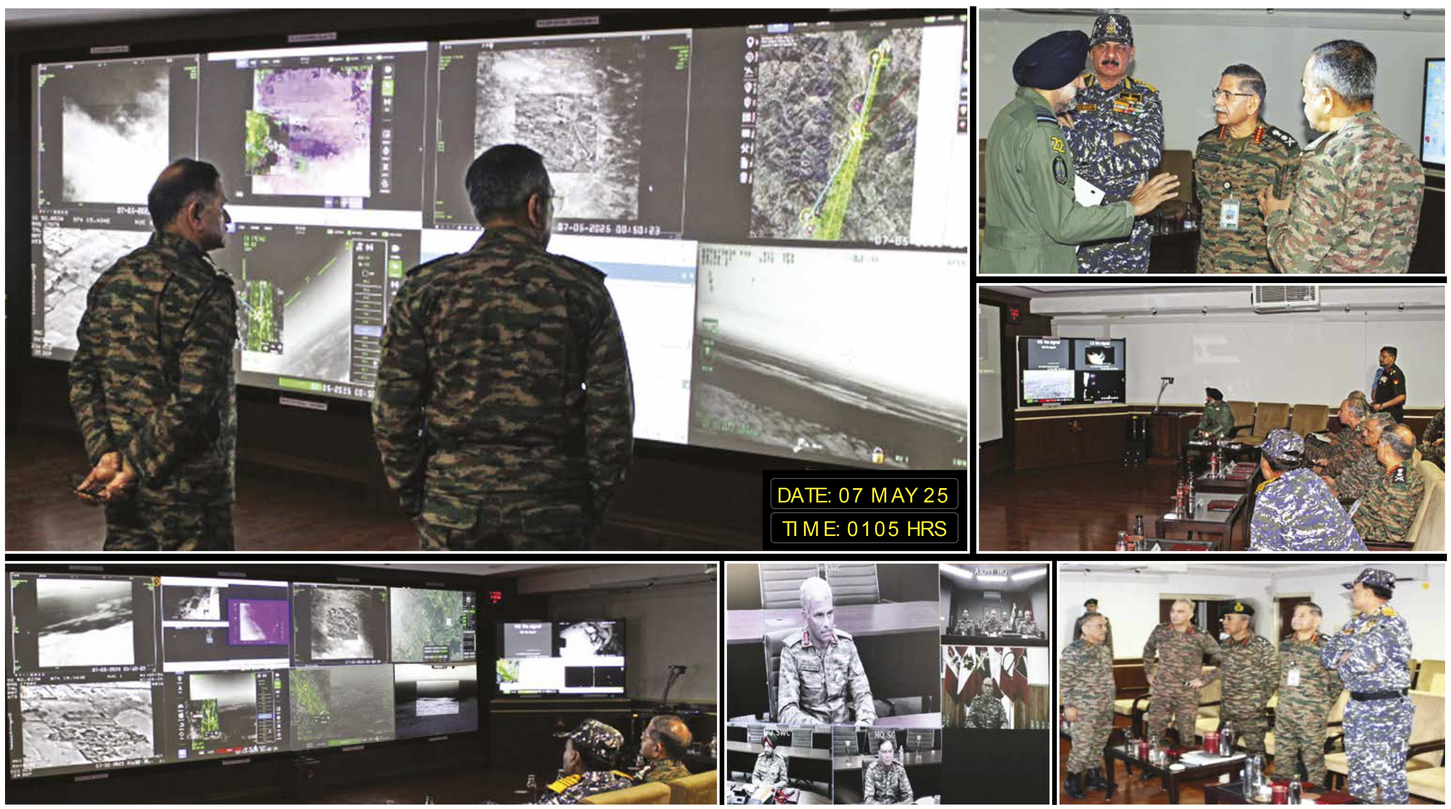 In this image from the May edition of Indian Army's monthly magazine 'Baatcheet', top military commanders monitor 'Operation Sindoor' live