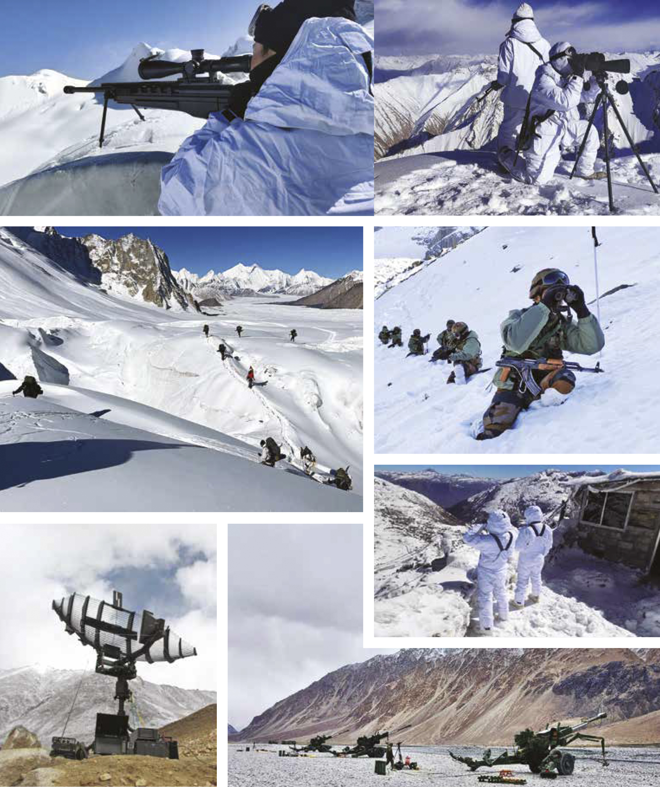 This image from the May edition of Indian Army's monthly magazine 'Baatcheet' shows military personnel deployed on northern borders of the country