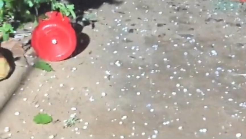 Hail falls in Mundawar