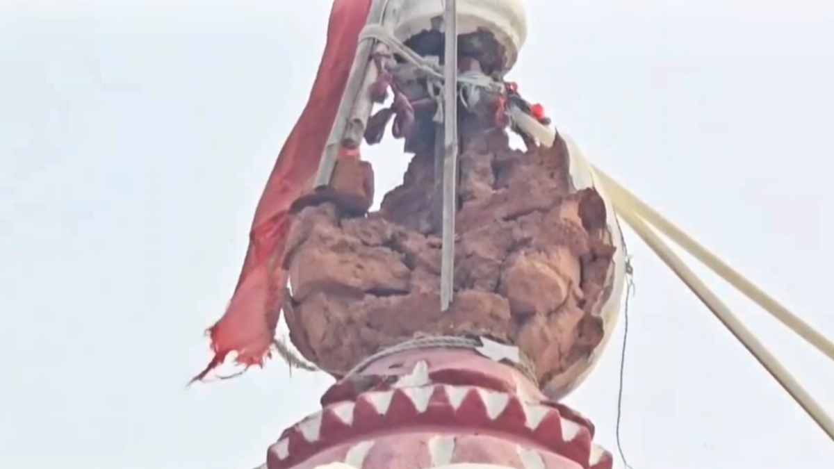 lightning strike on Mahadev Temple