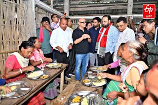 Keshab Mahanta and Sushanta Borgohain visits flood affected areas in Dhemaji Jonai