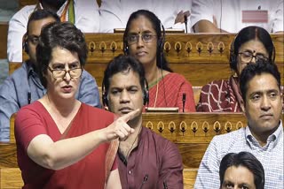 Congress MP Priyanka Gandhi in Lok Sabha