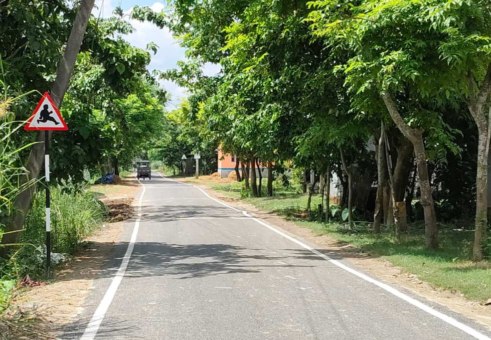 Road is being constructed using plastic by PWD in Barpeta