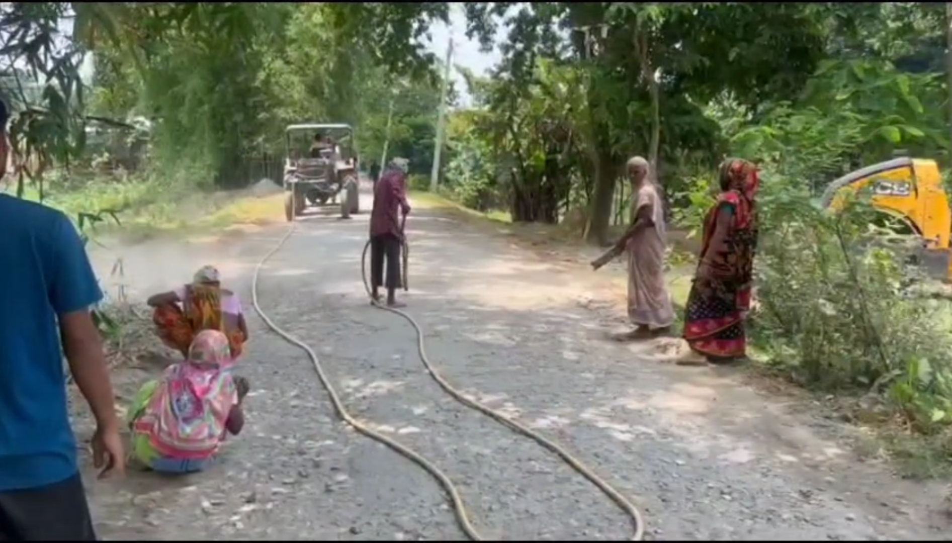 Road is being constructed using plastic by PWD in Barpeta