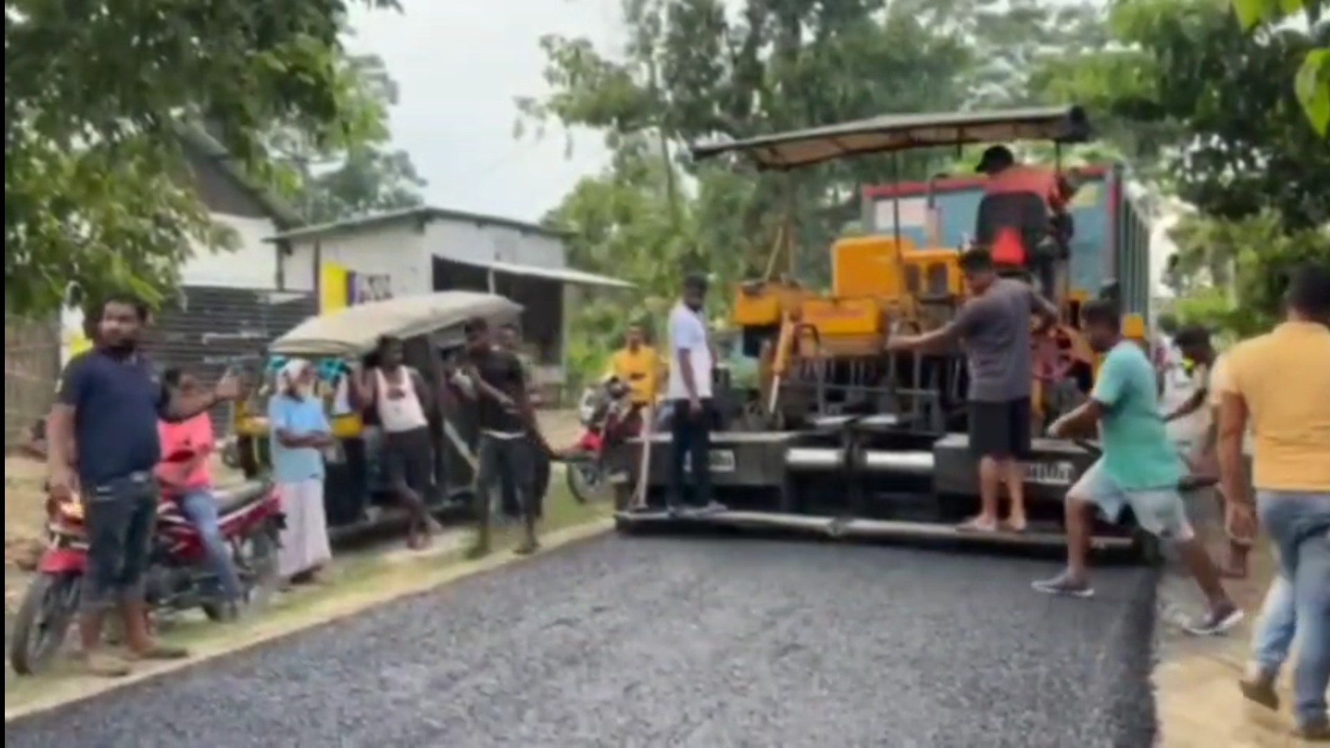 Road is being constructed using plastic by PWD in Barpeta