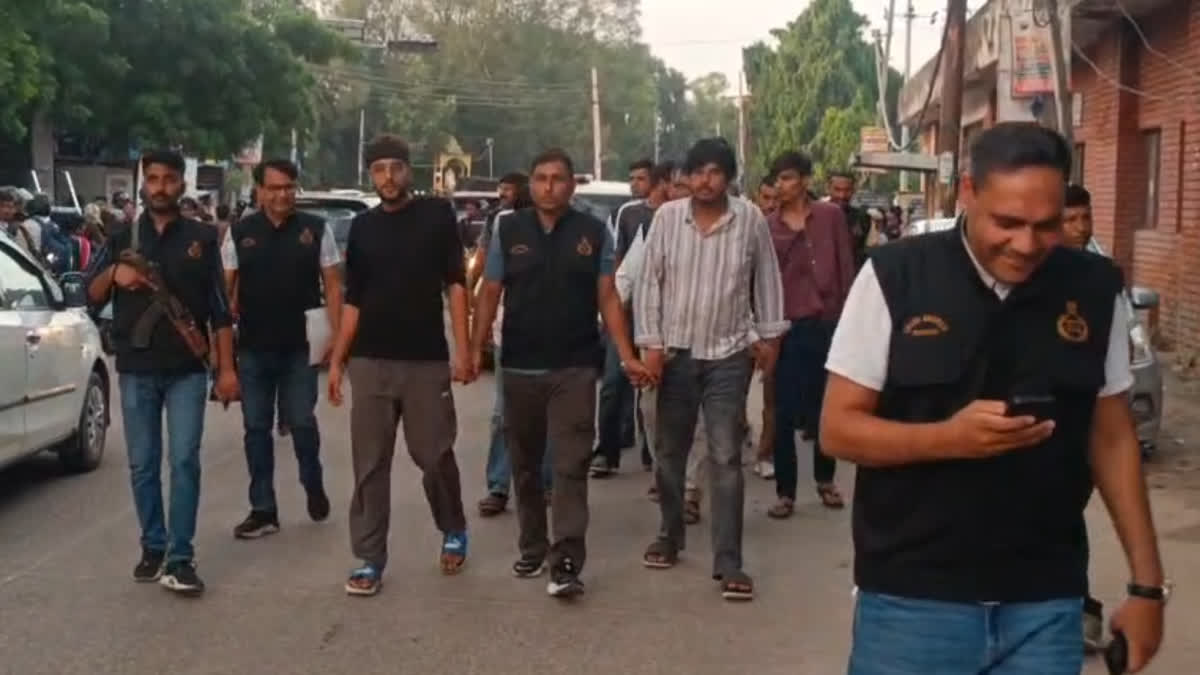 Miscreants paraded in Rewari police marched them through the market on foot