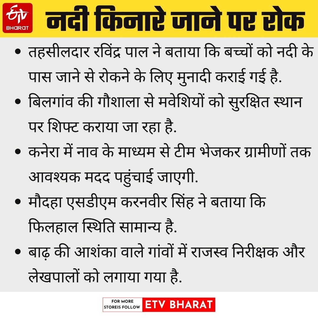 नदियों के किनारे जाने पर रोक.