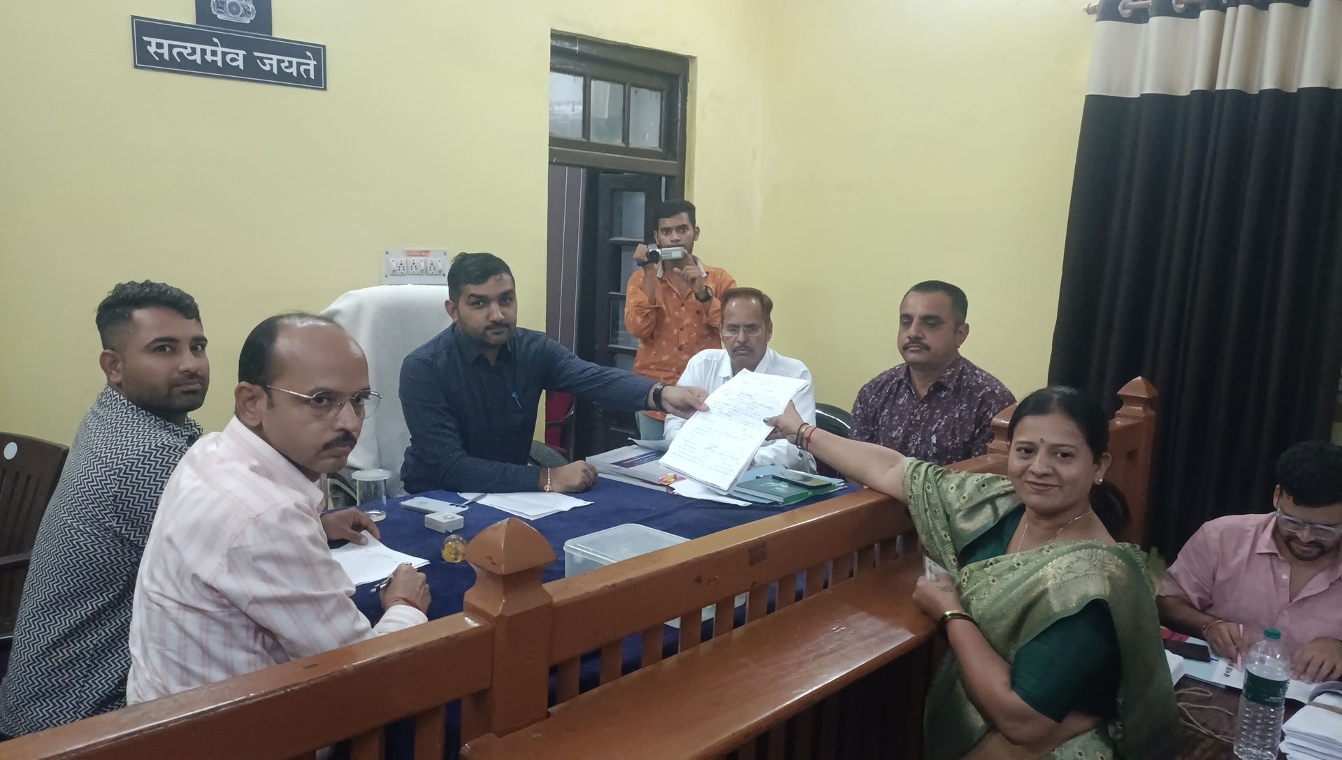 Candidate filing nomination in Dungarpur