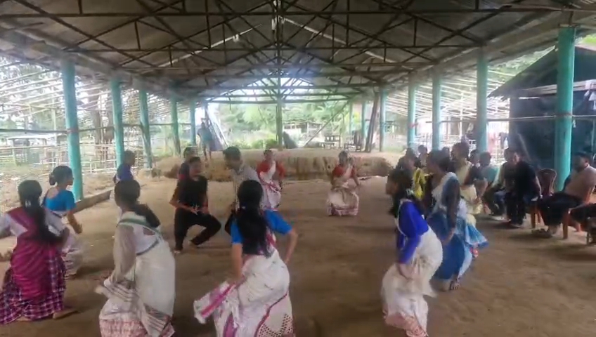 Preparations for the Lord Krishnas Raas festival in Jonai