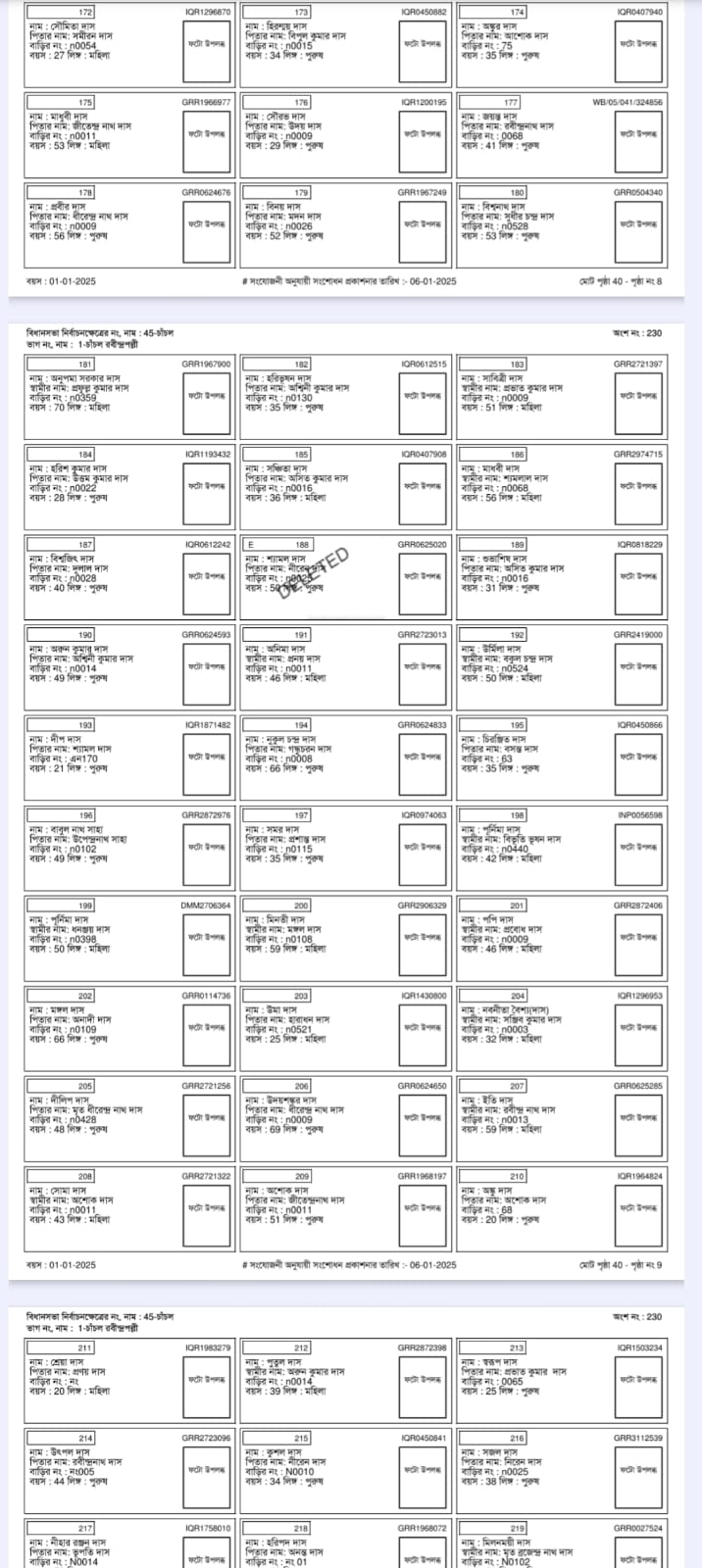 name remove from voter list