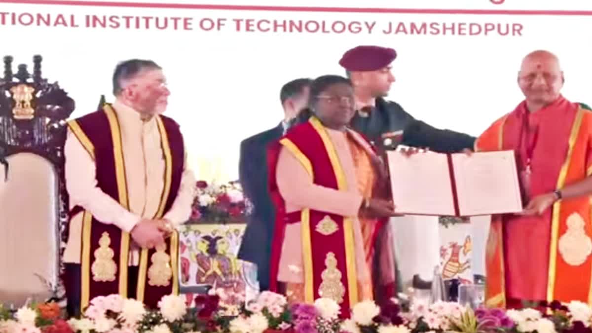 President Droupadi Murmu addressed students at 15th convocation ceremony of National Institute of Technology in Jamshedpur of Jharkhand