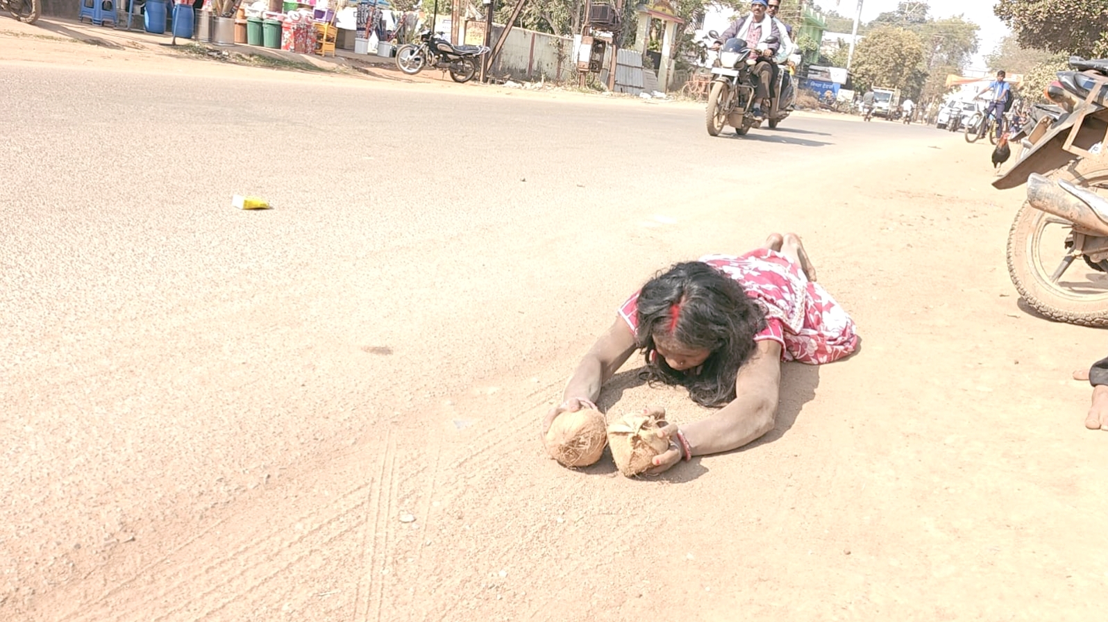 Journey to Shiva temple lying on ground
