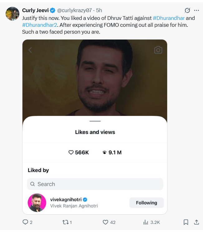 Vivek Agnihotri post