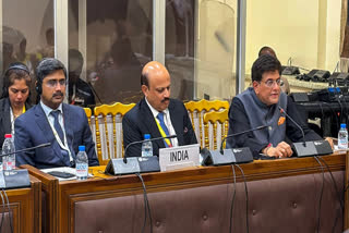 Union Commerce and Industry Minister Piyush Goyal during a meeting with Ministers and Ambassadors of the Africa Group on the sidelines of the 14th WTO Ministerial Conference (MC14) in Yaoundé, Cameroon, on Sunday, March 29, 2026.