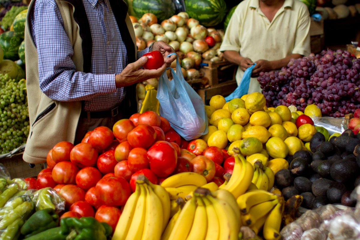 Man shopping in the vegetable market