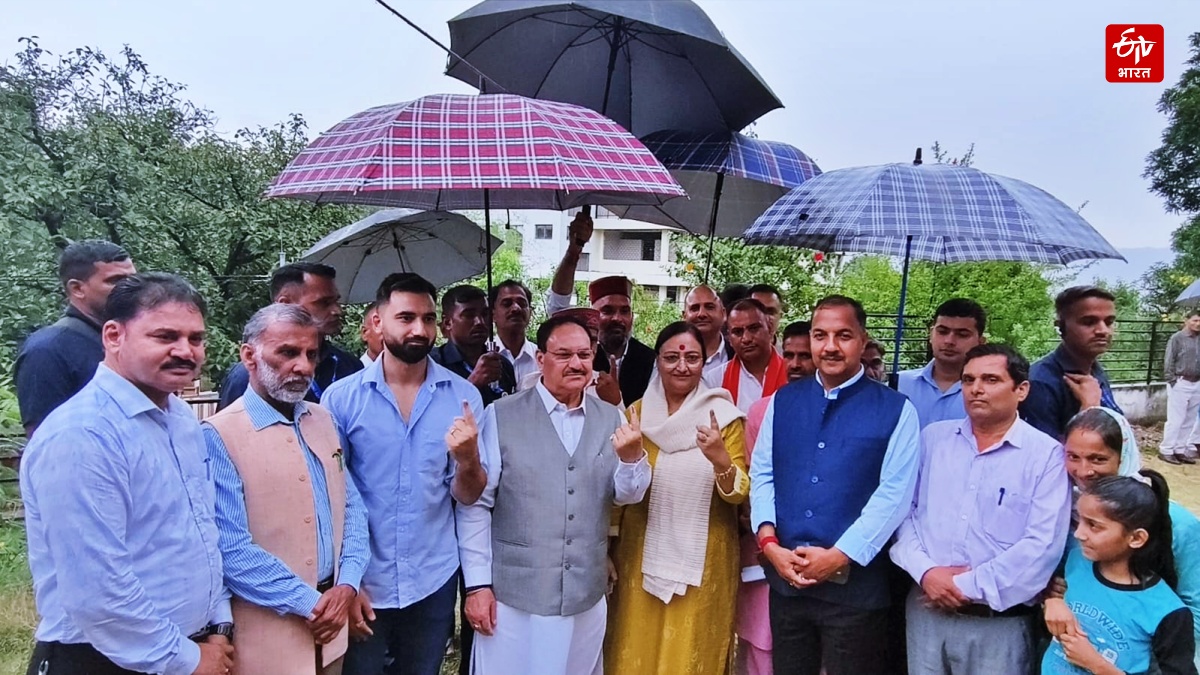 Union Health Minister JP Nadda casts his vote