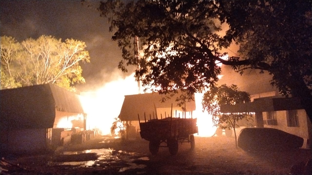 INDUSTRIAL AREA WOOD FACTORY FIRE