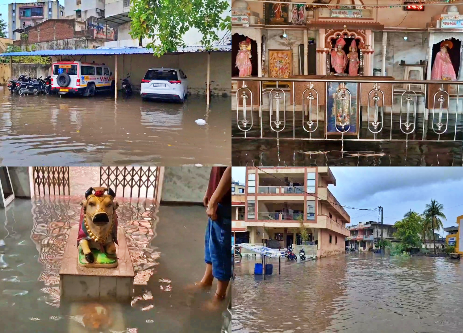 હોસ્પિટલ અને મંદિરોમાં ભરાયા પાણી