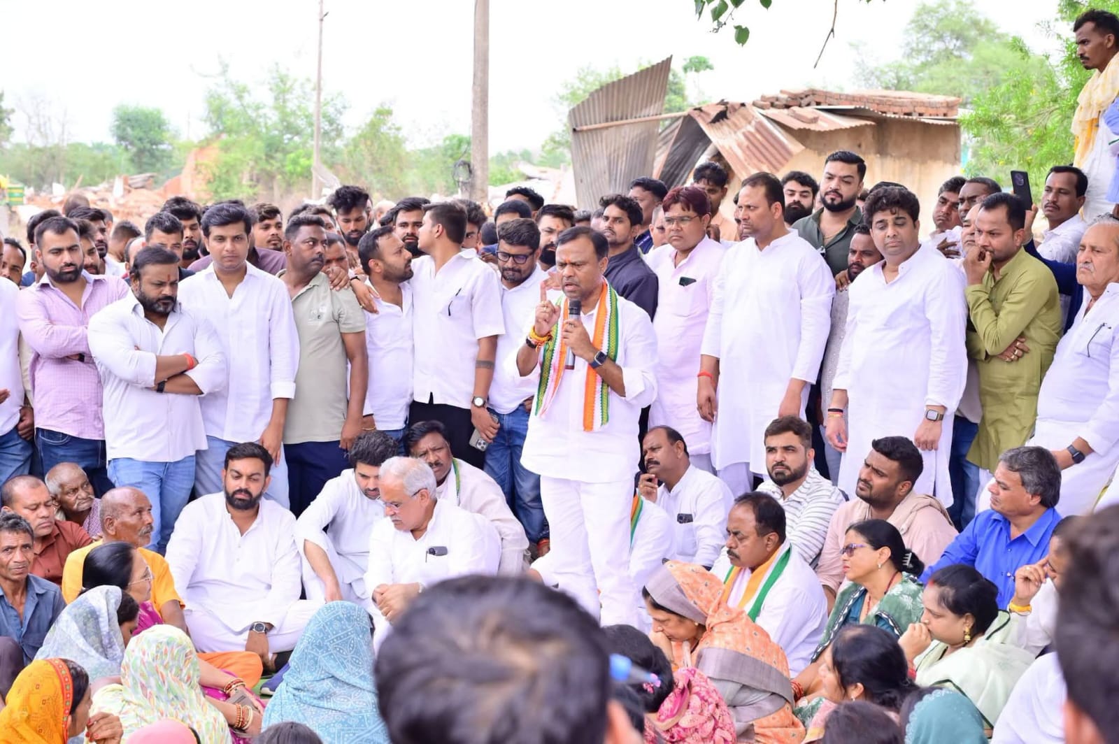 PCC Chief Deepak Baij talking to people