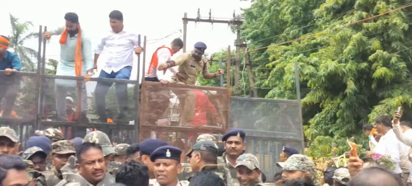 BJP protest in Bhilai
