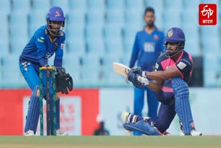 इकाना स्टेडिय में मैच खेलते गोरखपुर लायंस ने मेरठ मावेरिक्स के खिलाड़ी.