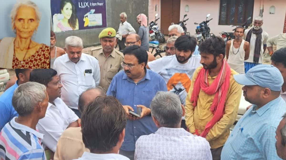 elderly woman dies after being trapped under roof of house during rain kaushambi