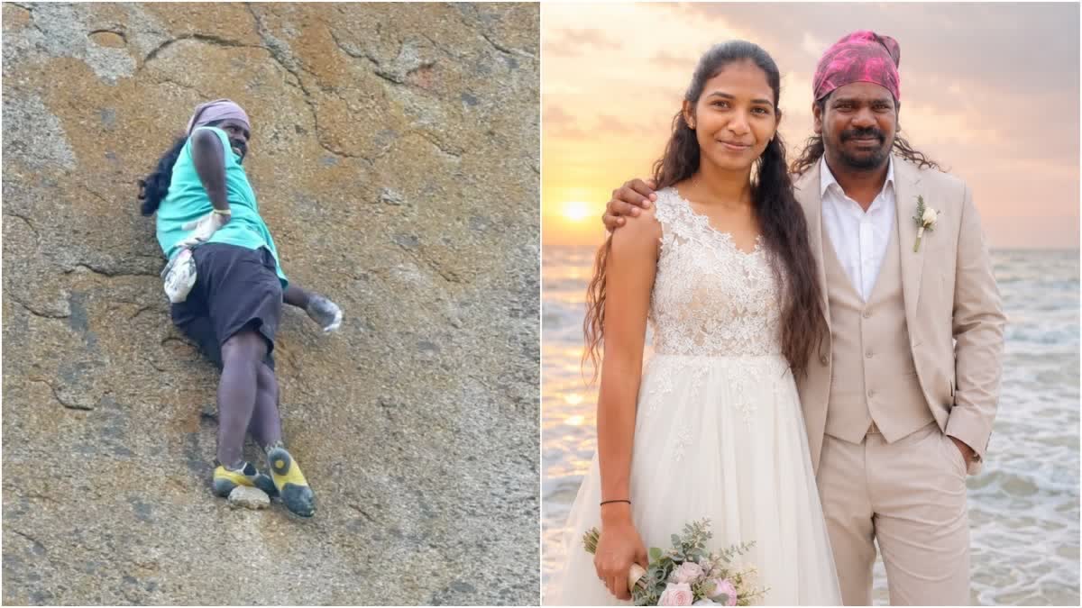 குரங்குமனிதன் ஜோதிராஜும், அவர் திருமணம் செய்து கொள்ளவிருக்கும் நிவேவிதாவும்