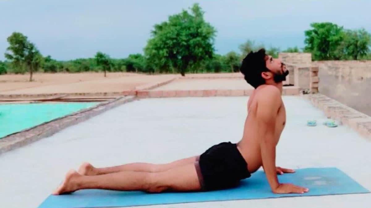 Sandeep during Surya Namaskar.