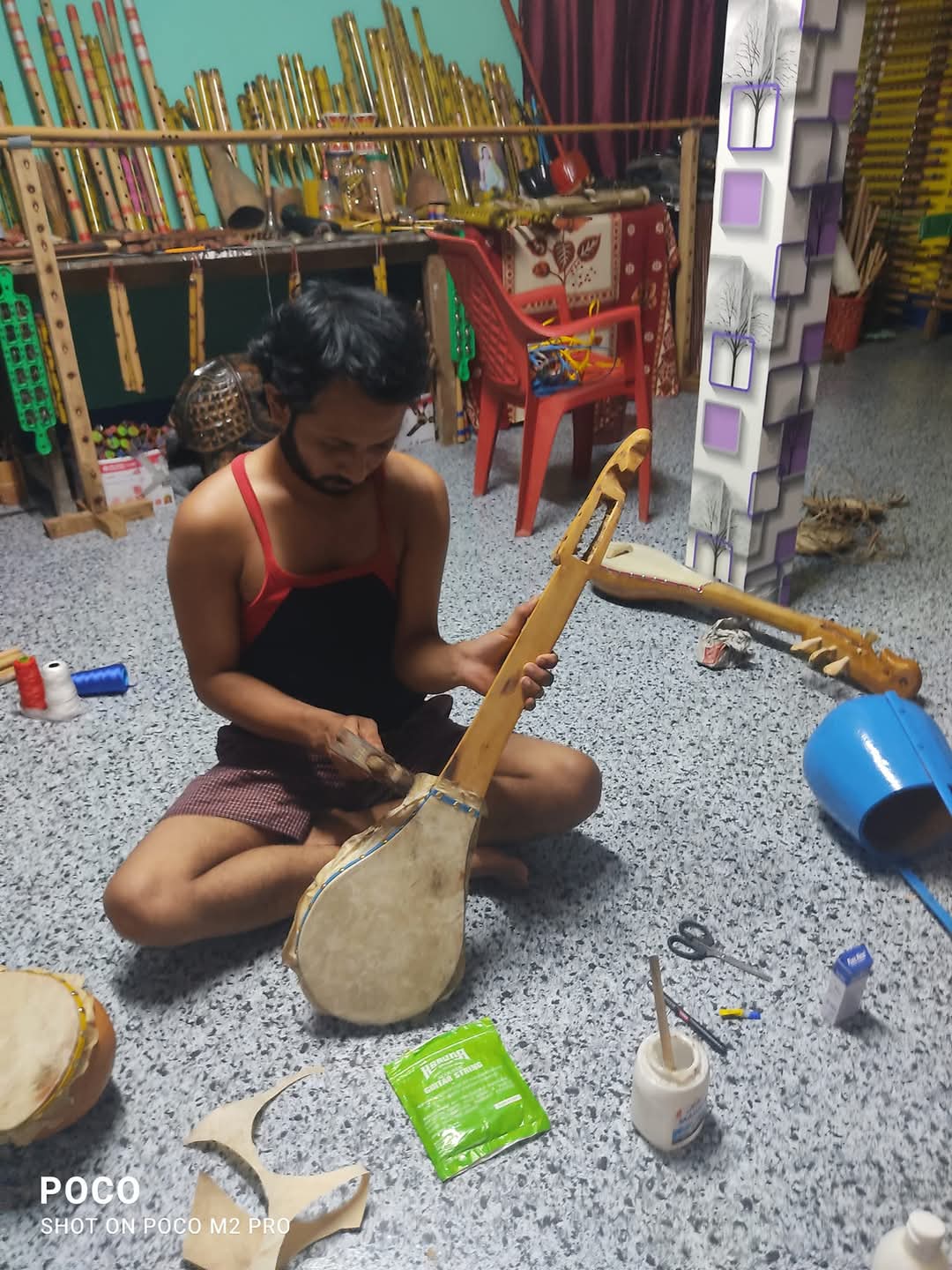 Making and preservation  of lost  folk instruments by Parth Pratim Neog