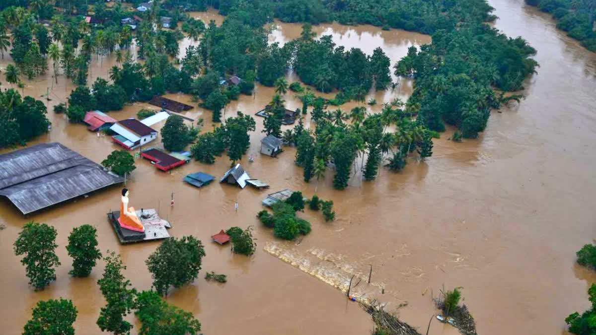 Aerial view of cyclone-affected areas in Sri Lanka on Saturday