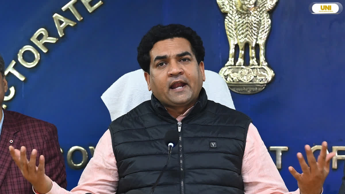 Kapil Mishra at the press conference in the Secretariat on Tuesday