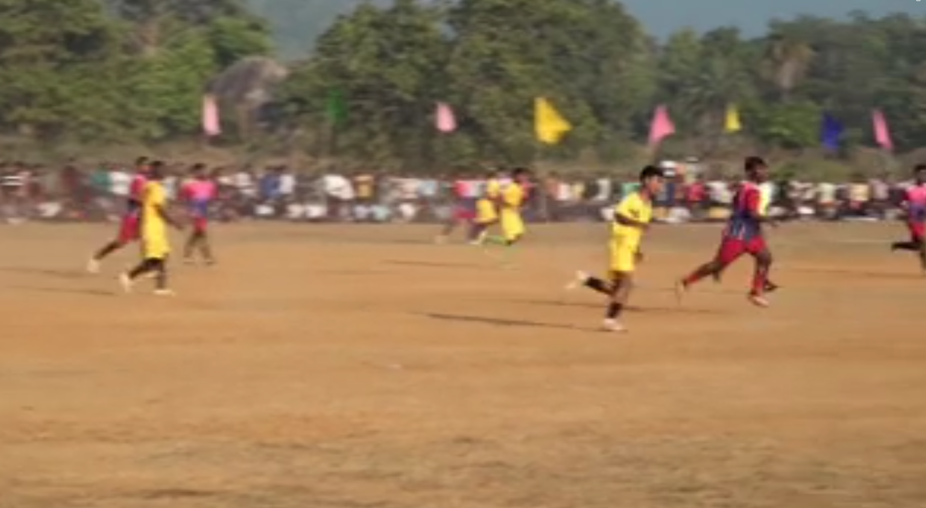 International player Duti chand at state level football match at Angul