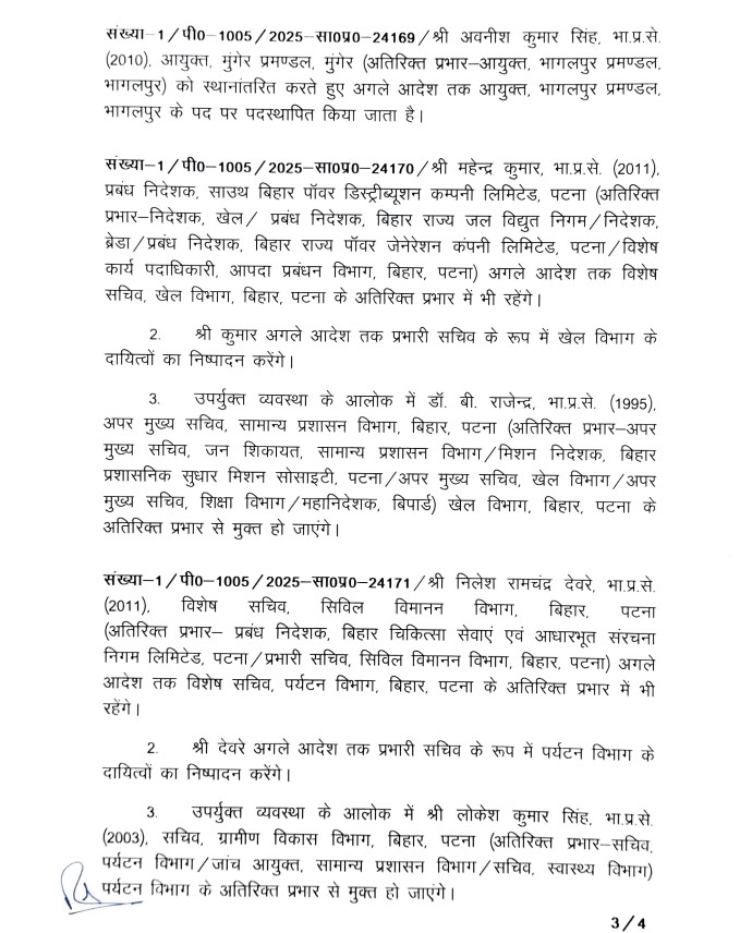 IAS TRANSFER IN BIHAR