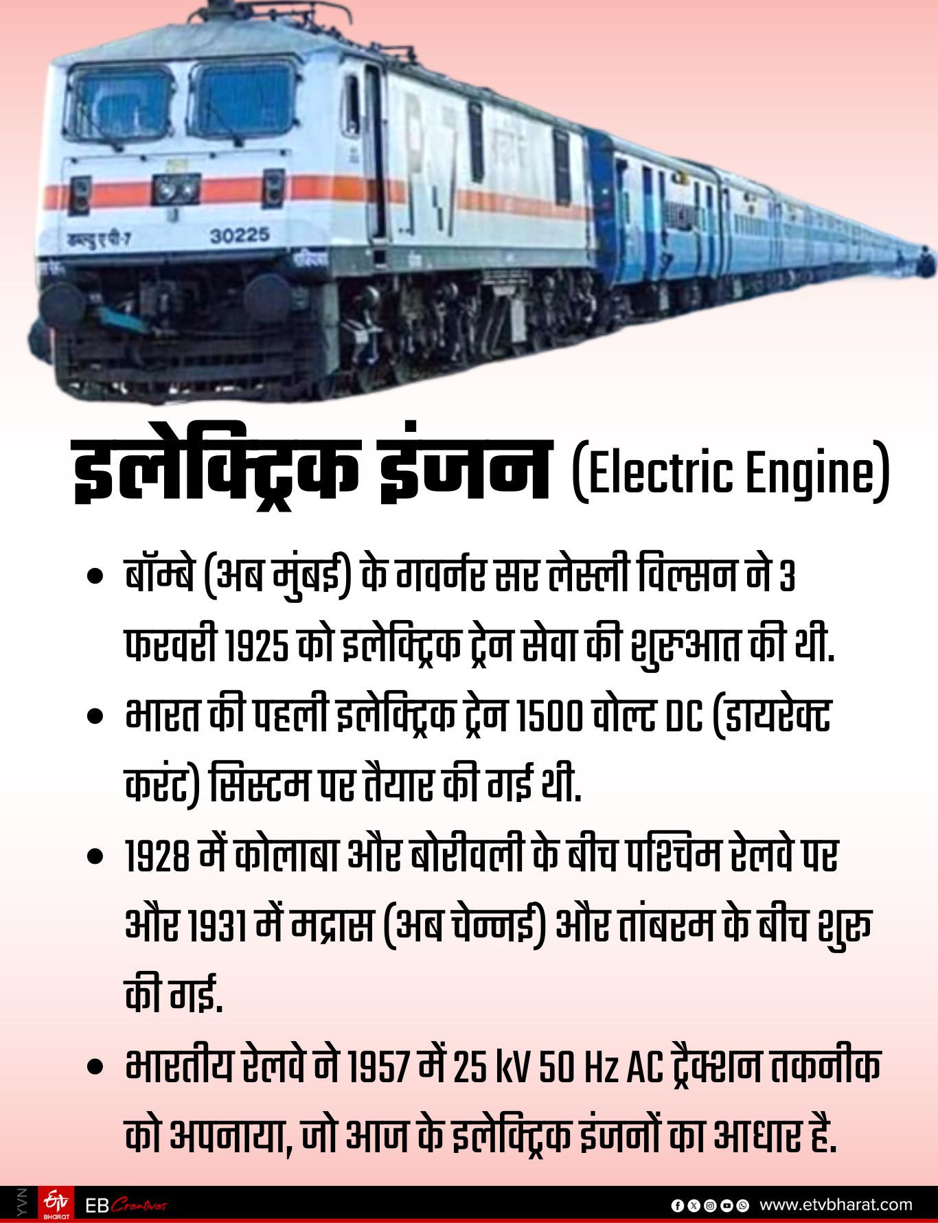 इलेक्ट्रिक इंजन की कहानी.