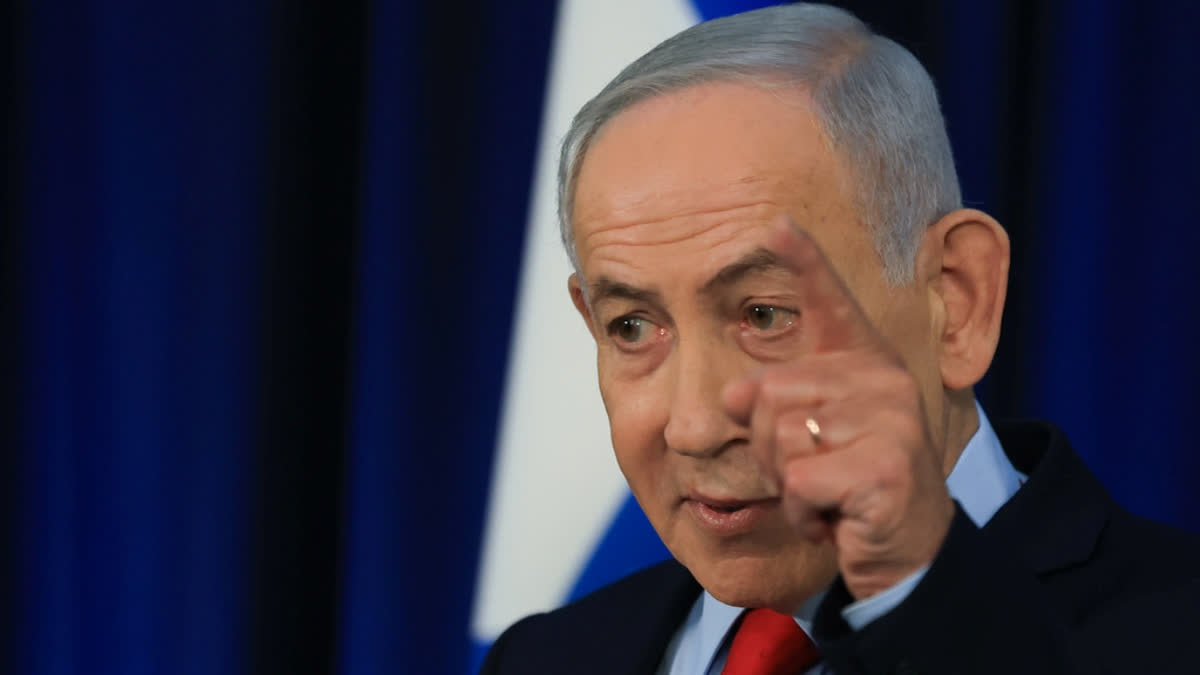 Israeli Prime Minister Benjamin Netanyahu speaks during a press conference in Jerusalem, Thursday, March 19, 2026.