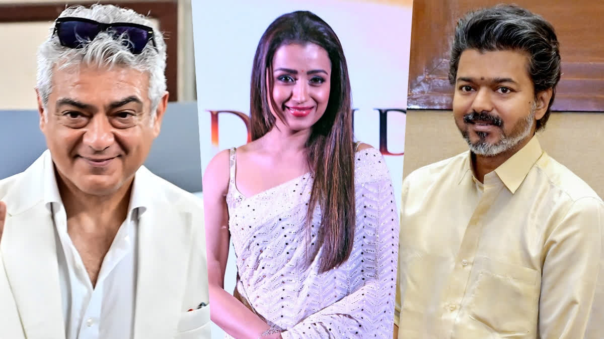 Vijay And Trisha Visit Ajith Kumar To Offer Condolences After His Mother's Death