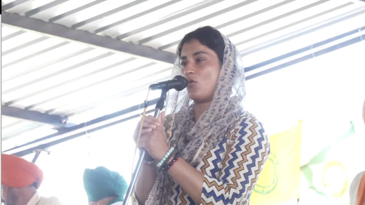 Vinesh Phogat Joins Farmer's Protest At Shambhu Border Vinesh Phogat