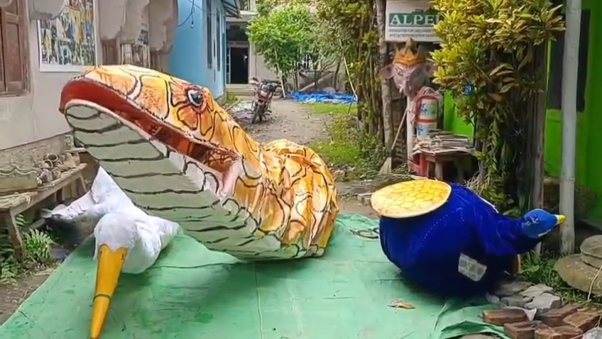 Mask artists of Sri Sri Samaguri Satra busy for Preparation of Raas