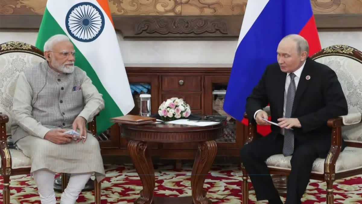 Modi Putin Meeting At SCO