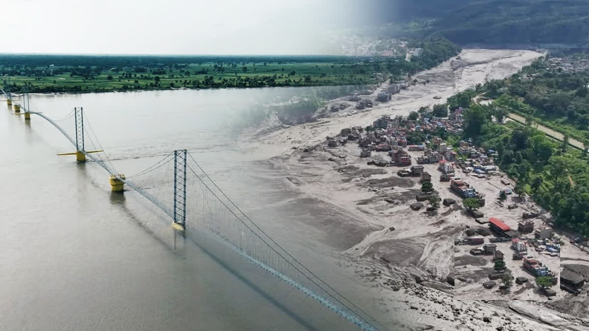 nepal flood tragedy atmosphere of fear in a village near the nepal border in maharajganj silence prevails at the susta suspension bridge, Urdu News