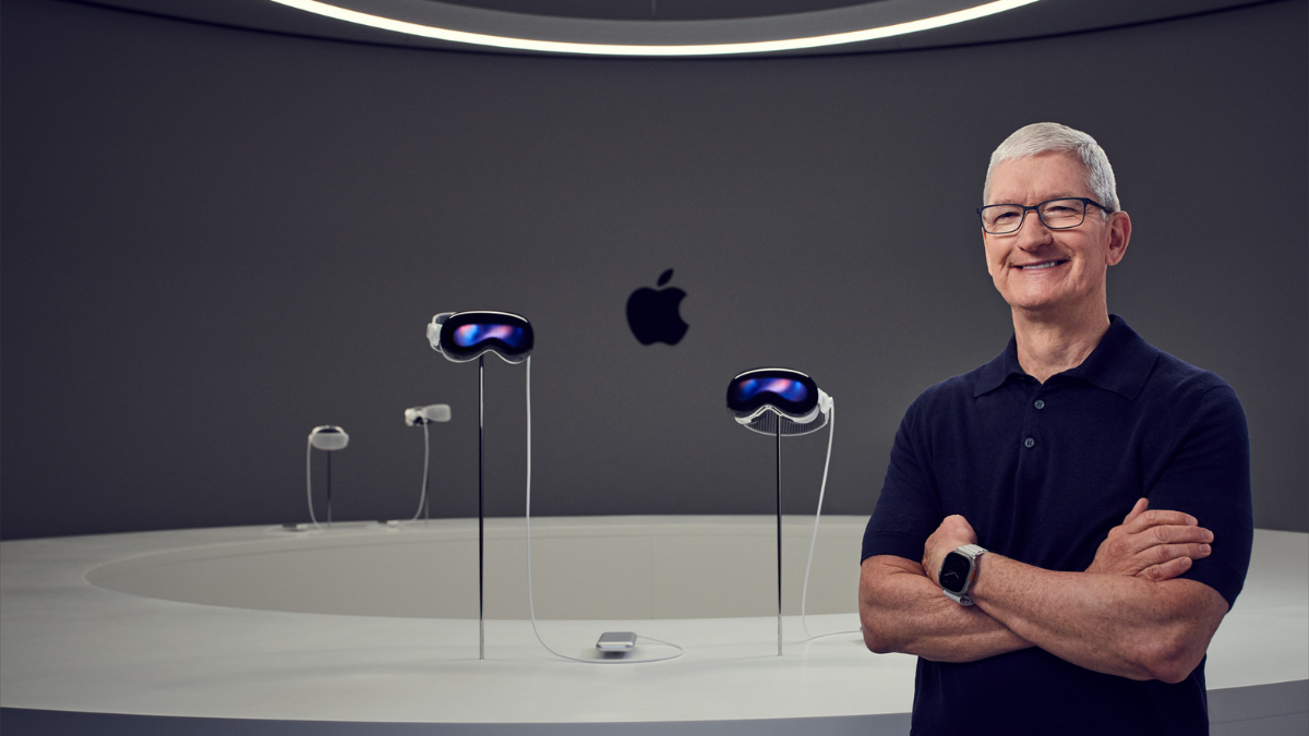 Apple CEO Tim Cook unveiled the Apple Vision Pro at the 2023 Worldwide Developers Conference