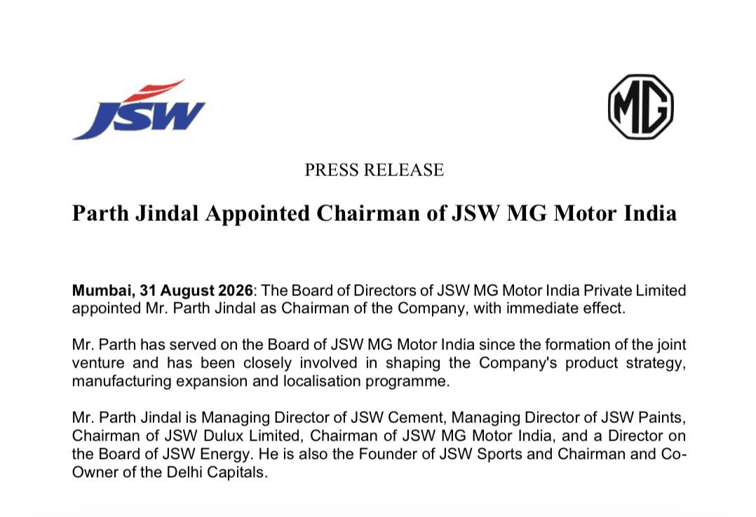 JSW MG Motor India
