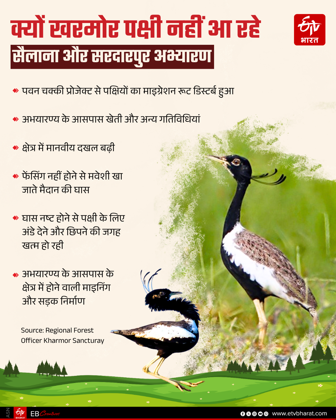 windmill project obstacle for migration of Kharmor birds