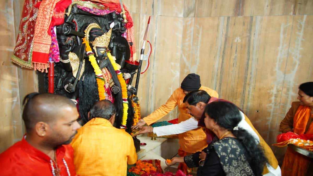 MOHAN YADAV WORSHIP BIRASNI MATA