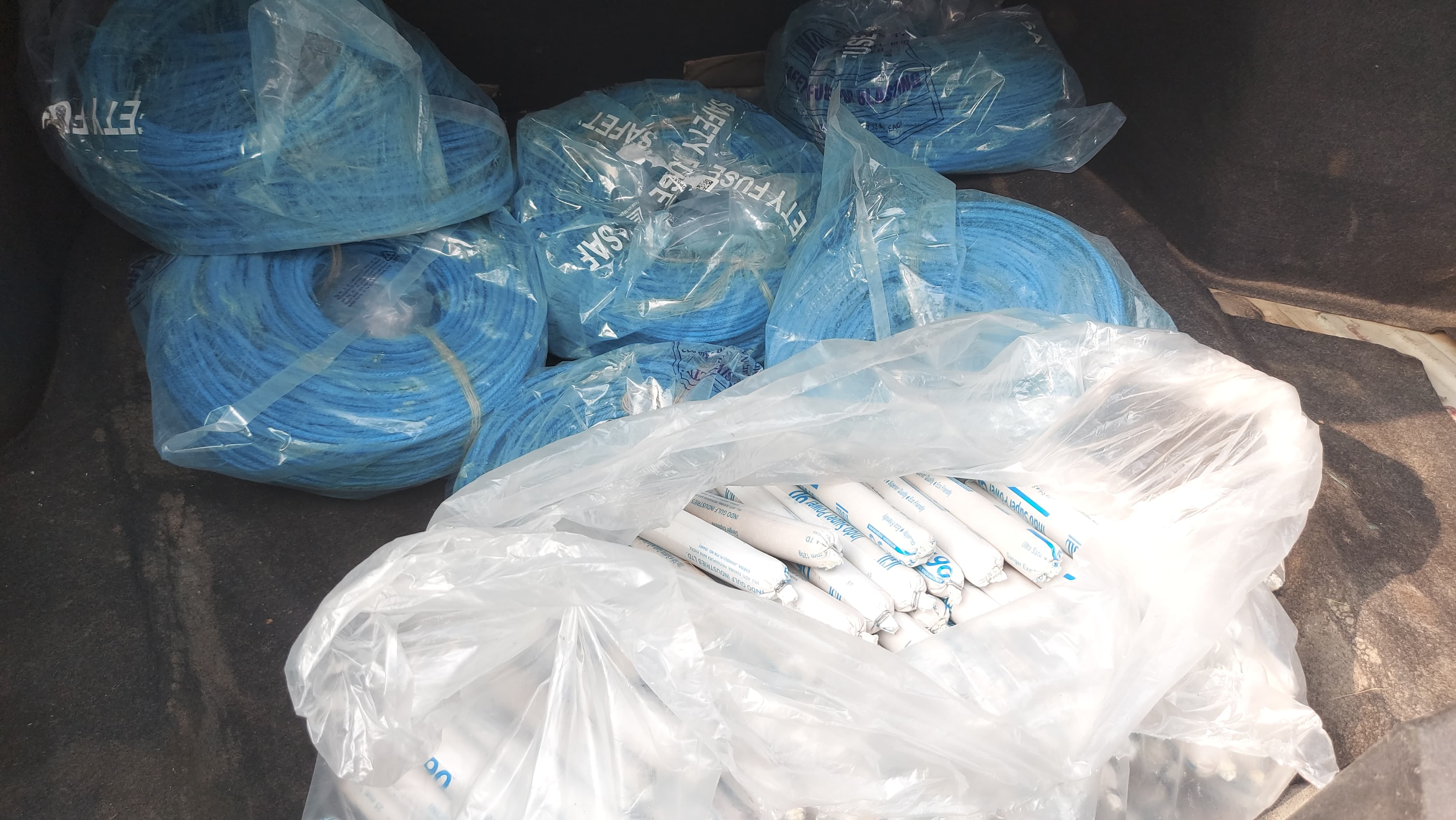 The seized items.